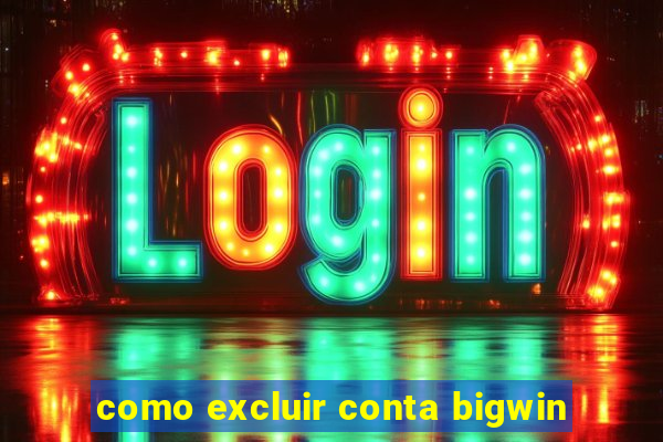 como excluir conta bigwin